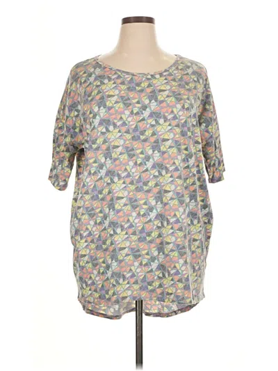 Pre-owned Lularoe 3/4 Sleeve T-shirt In Gray