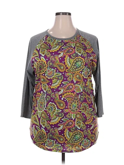 Pre-owned Lularoe 3/4 Sleeve T-shirt In Gray