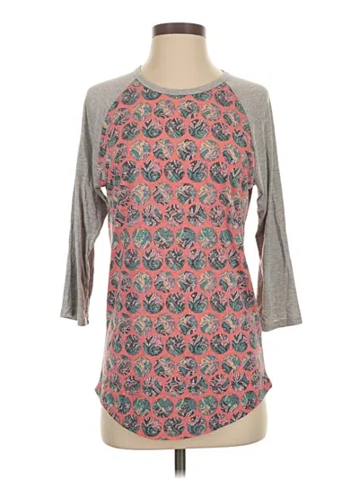 Pre-owned Lularoe 3/4 Sleeve T-shirt In Gray