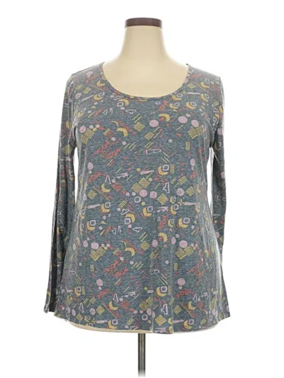 Pre-owned Lularoe 3/4 Sleeve T-shirt In Gray