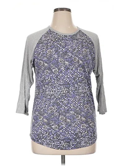 Pre-owned Lularoe 3/4 Sleeve T-shirt In Gray