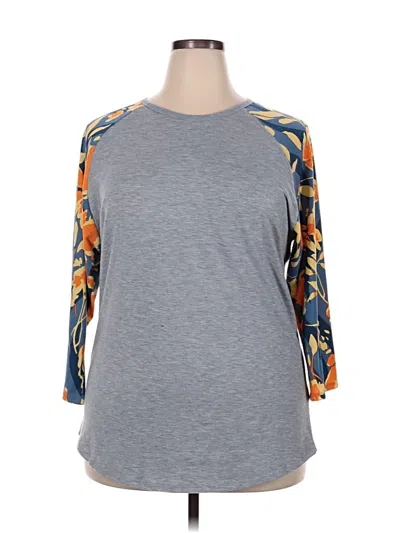 Pre-owned Lularoe 3/4 Sleeve T-shirt In Gray