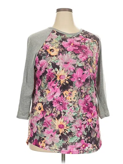 Pre-owned Lularoe 3/4 Sleeve T-shirt In Gray