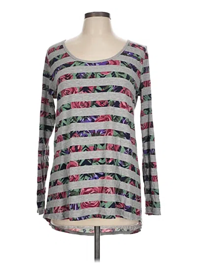 Pre-owned Lularoe 3/4 Sleeve T-shirt In Gray