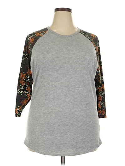 Pre-owned Lularoe 3/4 Sleeve T-shirt In Gray