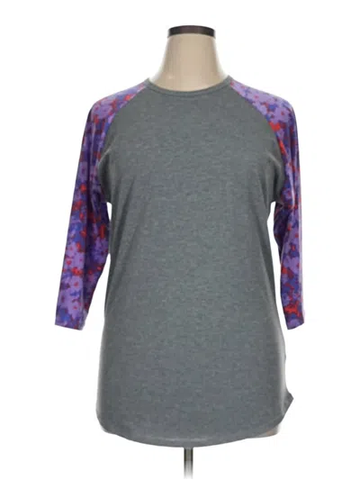 Pre-owned Lularoe 3/4 Sleeve T-shirt In Gray