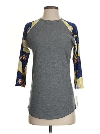 Pre-owned Lularoe 3/4 Sleeve T-shirt In Gray