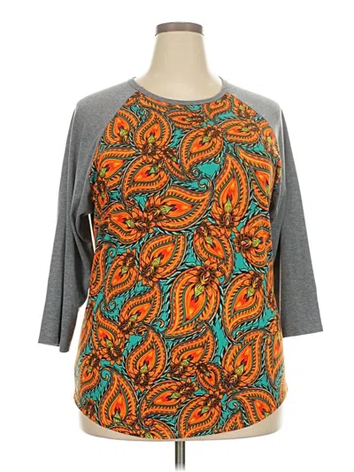 Pre-owned Lularoe 3/4 Sleeve T-shirt In Gray