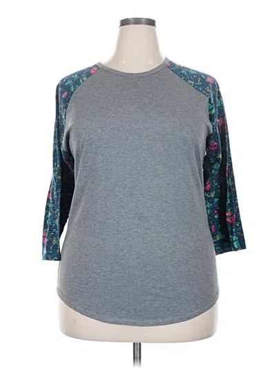 Pre-owned Lularoe 3/4 Sleeve T-shirt In Gray