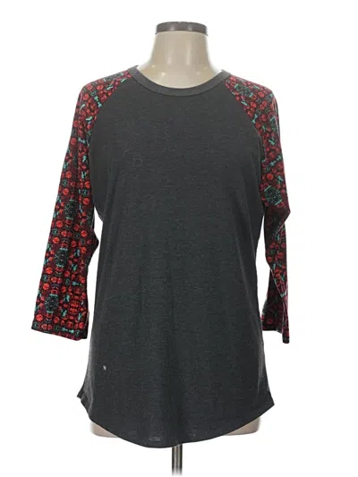 Pre-owned Lularoe 3/4 Sleeve T-shirt In Gray
