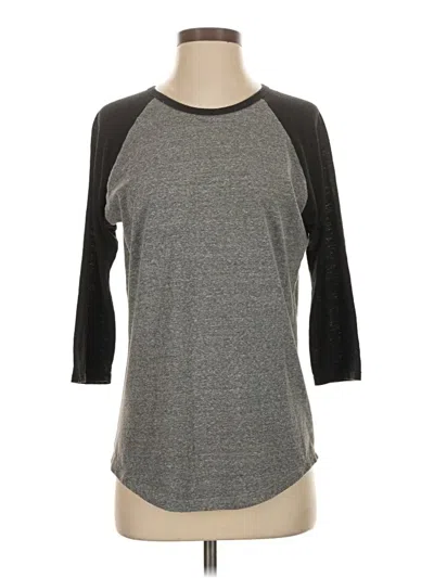 Pre-owned Lularoe 3/4 Sleeve T-shirt In Gray
