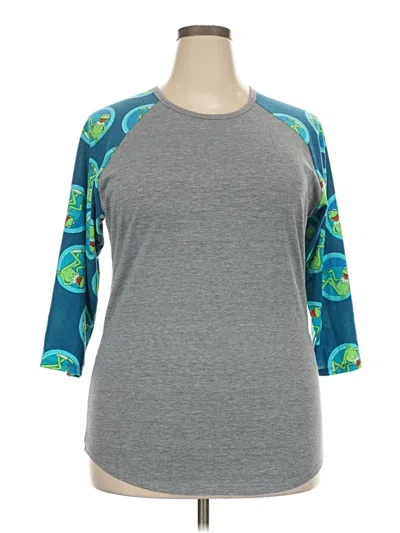 Pre-owned Lularoe 3/4 Sleeve T-shirt In Gray