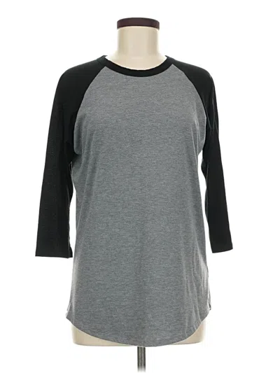 Pre-owned Lularoe 3/4 Sleeve T-shirt In Gray