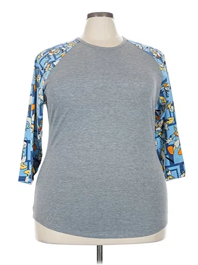 Pre-owned Lularoe 3/4 Sleeve T-shirt In Gray