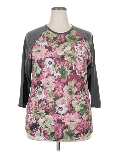 Pre-owned Lularoe 3/4 Sleeve T-shirt In Gray