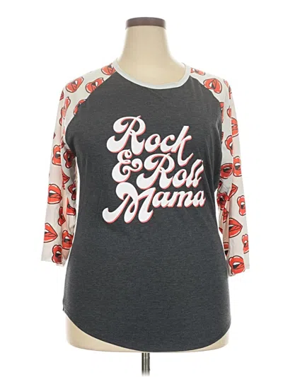 Pre-owned Lularoe 3/4 Sleeve T-shirt In Gray
