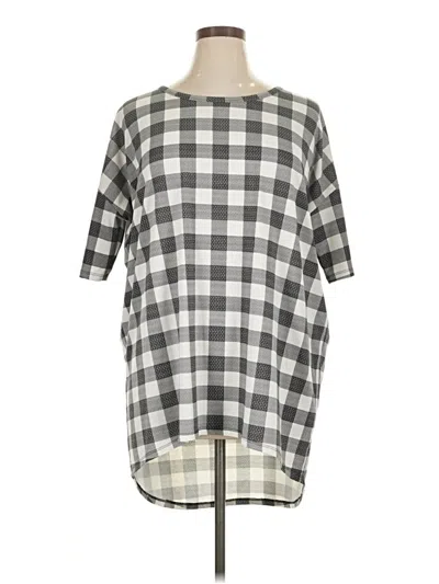 Pre-owned Lularoe 3/4 Sleeve T-shirt In Gray