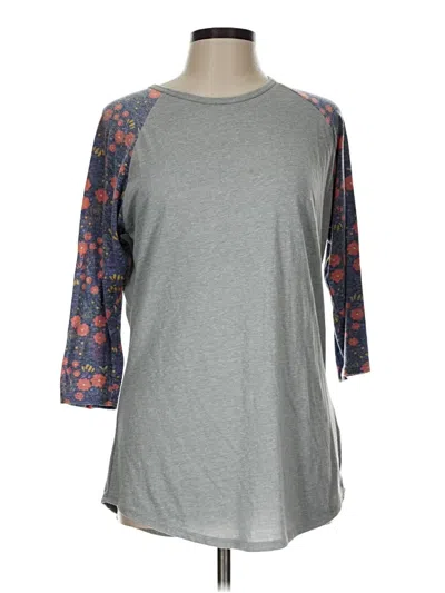 Pre-owned Lularoe 3/4 Sleeve T-shirt In Gray