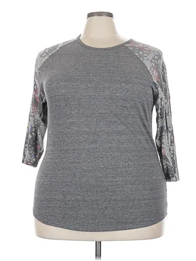 Pre-owned Lularoe 3/4 Sleeve T-shirt In Gray