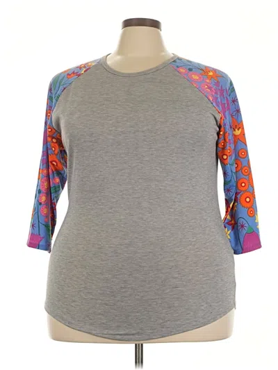 Pre-owned Lularoe 3/4 Sleeve T-shirt In Gray