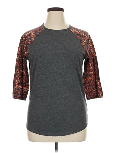 Pre-owned Lularoe 3/4 Sleeve T-shirt In Gray