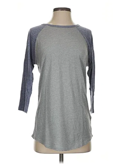 Pre-owned Lularoe 3/4 Sleeve T-shirt In Gray