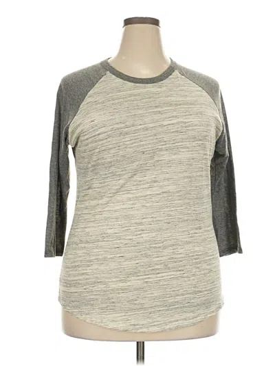 Pre-owned Lularoe 3/4 Sleeve T-shirt In Gray