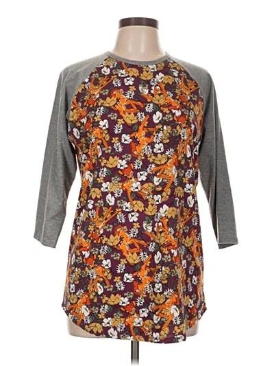 Pre-owned Lularoe 3/4 Sleeve T-shirt In Gray