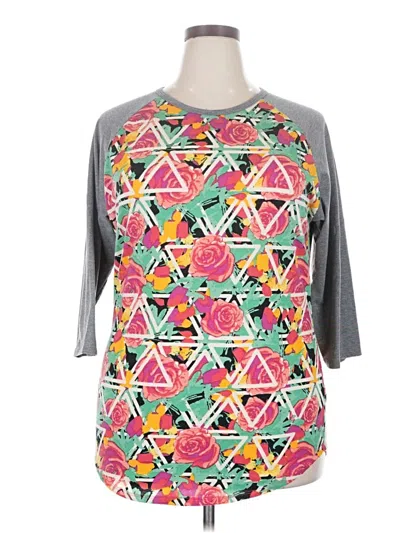 Pre-owned Lularoe 3/4 Sleeve T-shirt In Gray