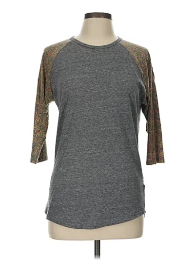 Pre-owned Lularoe 3/4 Sleeve T-shirt In Gray
