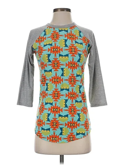 Pre-owned Lularoe 3/4 Sleeve T-shirt In Gray