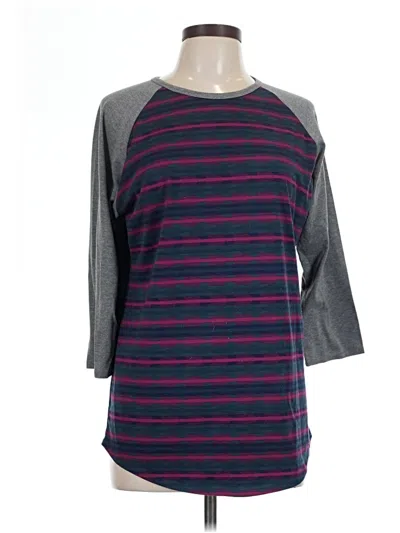 Pre-owned Lularoe 3/4 Sleeve T-shirt In Gray
