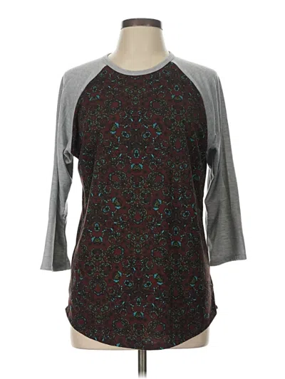 Pre-owned Lularoe 3/4 Sleeve T-shirt In Gray