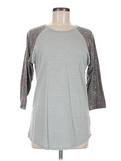 Pre-owned Lularoe 3/4 Sleeve T-shirt In Gray