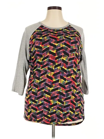 Pre-owned Lularoe 3/4 Sleeve T-shirt In Gray