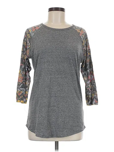Pre-owned Lularoe 3/4 Sleeve T-shirt In Gray