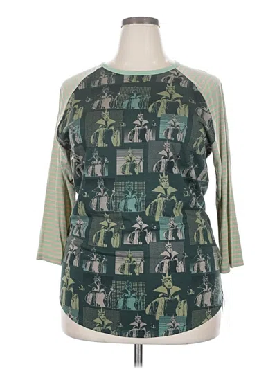 Pre-owned Lularoe 3/4 Sleeve T-shirt In Green