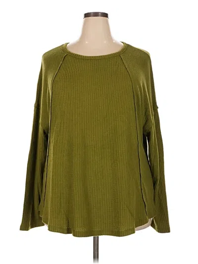 Pre-owned Lularoe 3/4 Sleeve T-shirt In Green