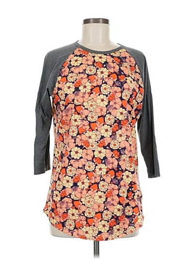 Pre-owned Lularoe 3/4 Sleeve T-shirt In Orange