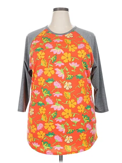 Pre-owned Lularoe 3/4 Sleeve T-shirt In Orange