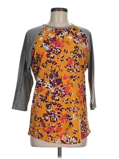 Pre-owned Lularoe 3/4 Sleeve T-shirt In Orange