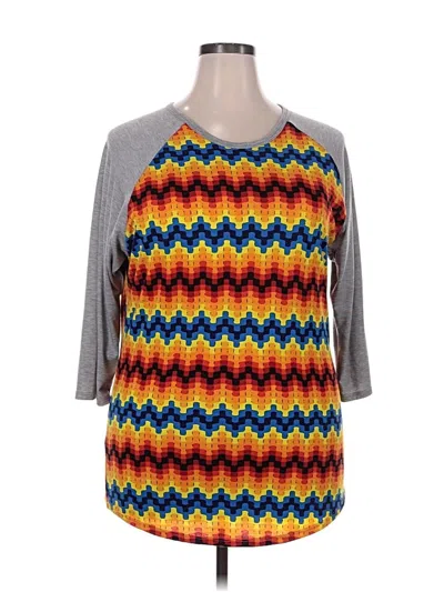 Pre-owned Lularoe 3/4 Sleeve T-shirt In Orange