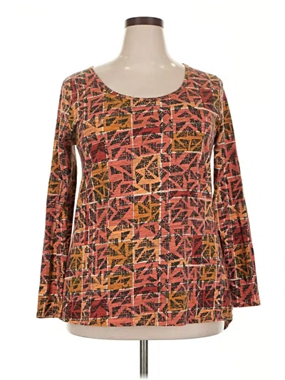 Pre-owned Lularoe 3/4 Sleeve T-shirt In Orange