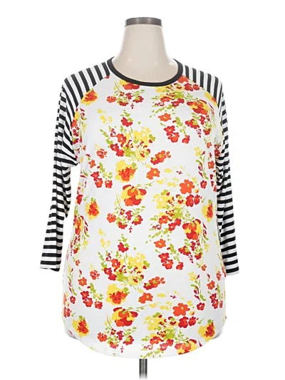 Pre-owned Lularoe 3/4 Sleeve T-shirt In Orange