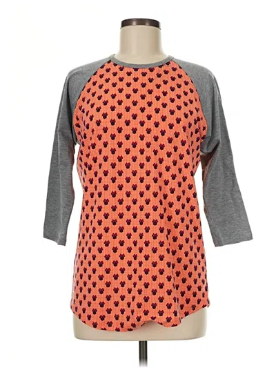 Pre-owned Lularoe 3/4 Sleeve T-shirt In Orange