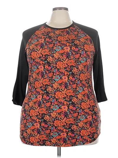 Pre-owned Lularoe 3/4 Sleeve T-shirt In Orange