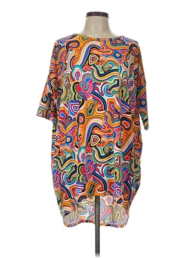 Pre-owned Lularoe 3/4 Sleeve T-shirt In Orange