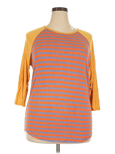 Pre-owned Lularoe 3/4 Sleeve T-shirt In Orange