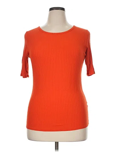 Pre-owned Lularoe 3/4 Sleeve T-shirt In Orange