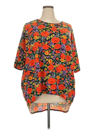 Pre-owned Lularoe 3/4 Sleeve T-shirt In Orange